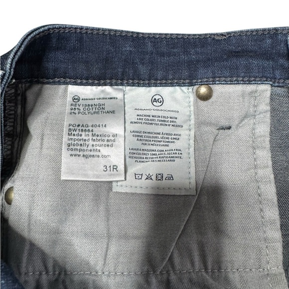 AG Adriano Goldschmied Women’s Dark Wash Distressed Skinny Jeans Size 31 Regular - Picture 9 of 13